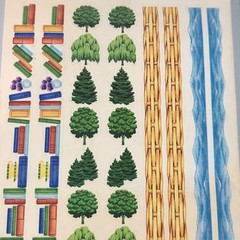 Vintage Sandy Lion Border Sticker Roll Lot of 30 Sheets Trees Books Water Nature