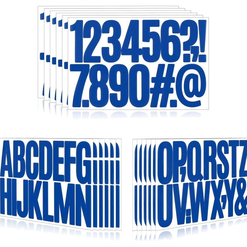 288 Pcs 18 Sheets Letter Stickers,Self Adhesive Waterproof 3 Inch Mailbox Num…