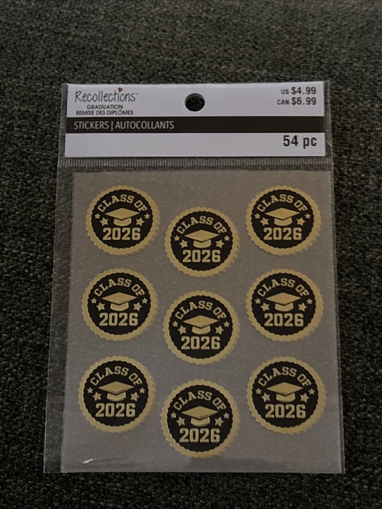54 Piece Class Of 2026 Stickers