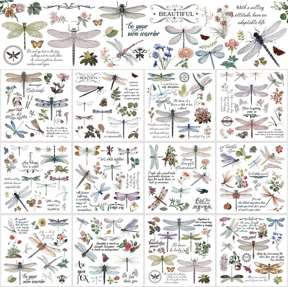 12 Sheets Rub On Transfers For Crafts And Furniture Rub On Transfer Stickers Dec