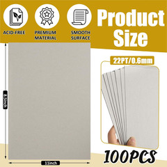 100 Pack Chipboard Sheets, 8.5 X 11 Inch 22PT Heavy Duty Chipboard