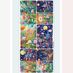 Violette Stickers – Magical Meadows – 1 Colorful Floral Sticker Sheet – Crafts
