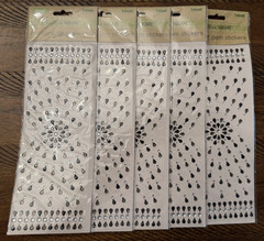 Lot of 5 Sheets Crafters Square JEWEL STARBURST GEM STICKERS 3.75″ X 10.25″