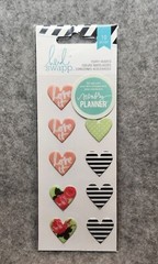 Heidi Swapp, Hello Beautiful Collection, Puffy Stickers, Hearts, Roses, Stripes