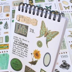 488PCS Vintage Scrapbook Stickers, 50 Sheets Precut Washi Stickers Book for J…