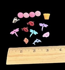 Lot Of 14 Spring Summer Eyelets & Brads Embellishments Scrapbooking Bugs Garden