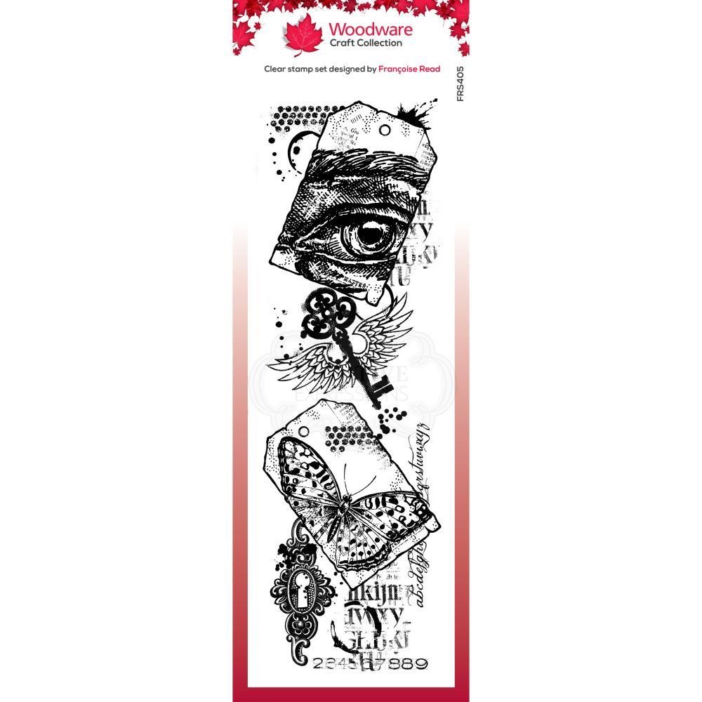 New Creative Expressions Rubber Stamp Woodware ALTERED TAGS COLLAGE free USA shp