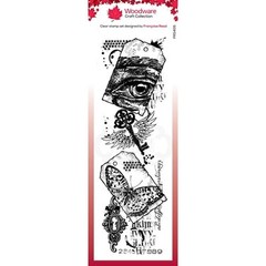 New Creative Expressions Rubber Stamp Woodware ALTERED TAGS COLLAGE free USA shp