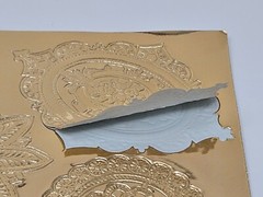 33 pcs Vintage Gold Foil Medallions Embossed Stickers Made in Japan Paper Crafts