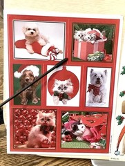 Set of 3 Vintage Christmas Dogs & Cat Sticker Sheets AGC Hallmark Loose Complete