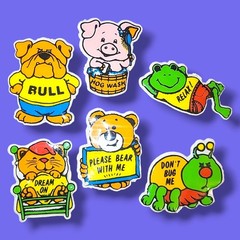 Vintage 1980s Birds & Animals Puffy Sticker Lot of 12