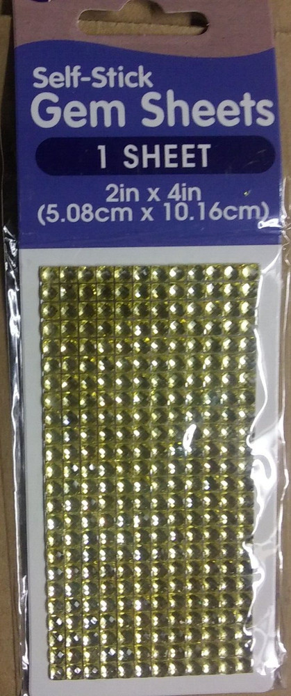 TinyCrafts Self-Stick Gem Sheets (1 Sheet Of 288 Rhinestones) NEW