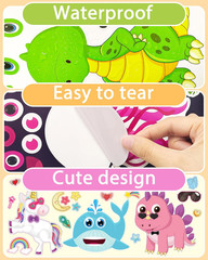 24 Pcs Make Your Own Sticker Sheets for Kids, Mix and Match Animal Face Stickers
