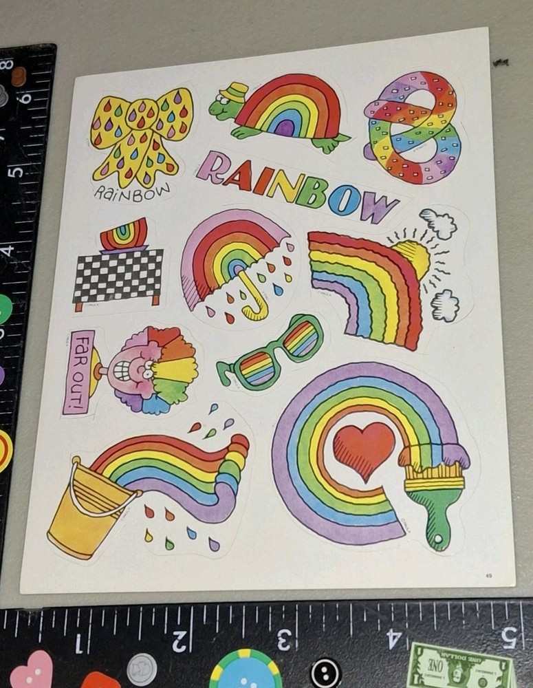 vintage stickers BY PAULA Unique RAINBOW items sheet,1 Sheet SUPER RARE