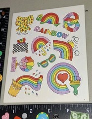 vintage stickers BY PAULA Unique RAINBOW items sheet,1 Sheet SUPER RARE