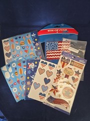 Patriotic Scrapbooking Sticker Lot Of 11 Includes Iron On Flag