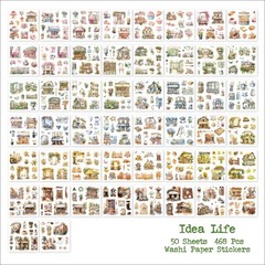 Garden Journal Stickers for Junk Journal Supplies, 50 Sheets Precut Watercolo…