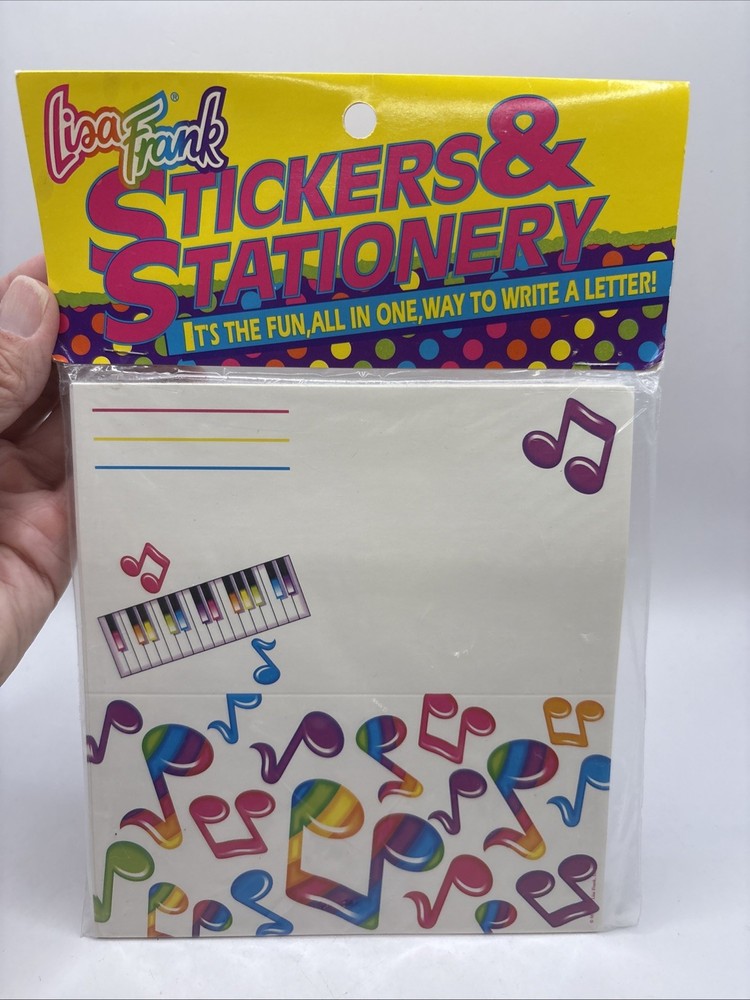 Lisa Frank Stickers & Stationery Vintage Postalettes Piano Music Notes NOS