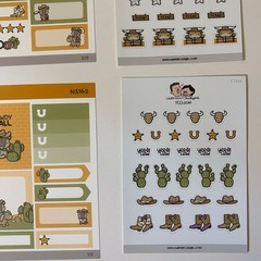 Hubman & Chubgirl Armadillo Cowboys Mini Planner Kit Washi & Stickers Set