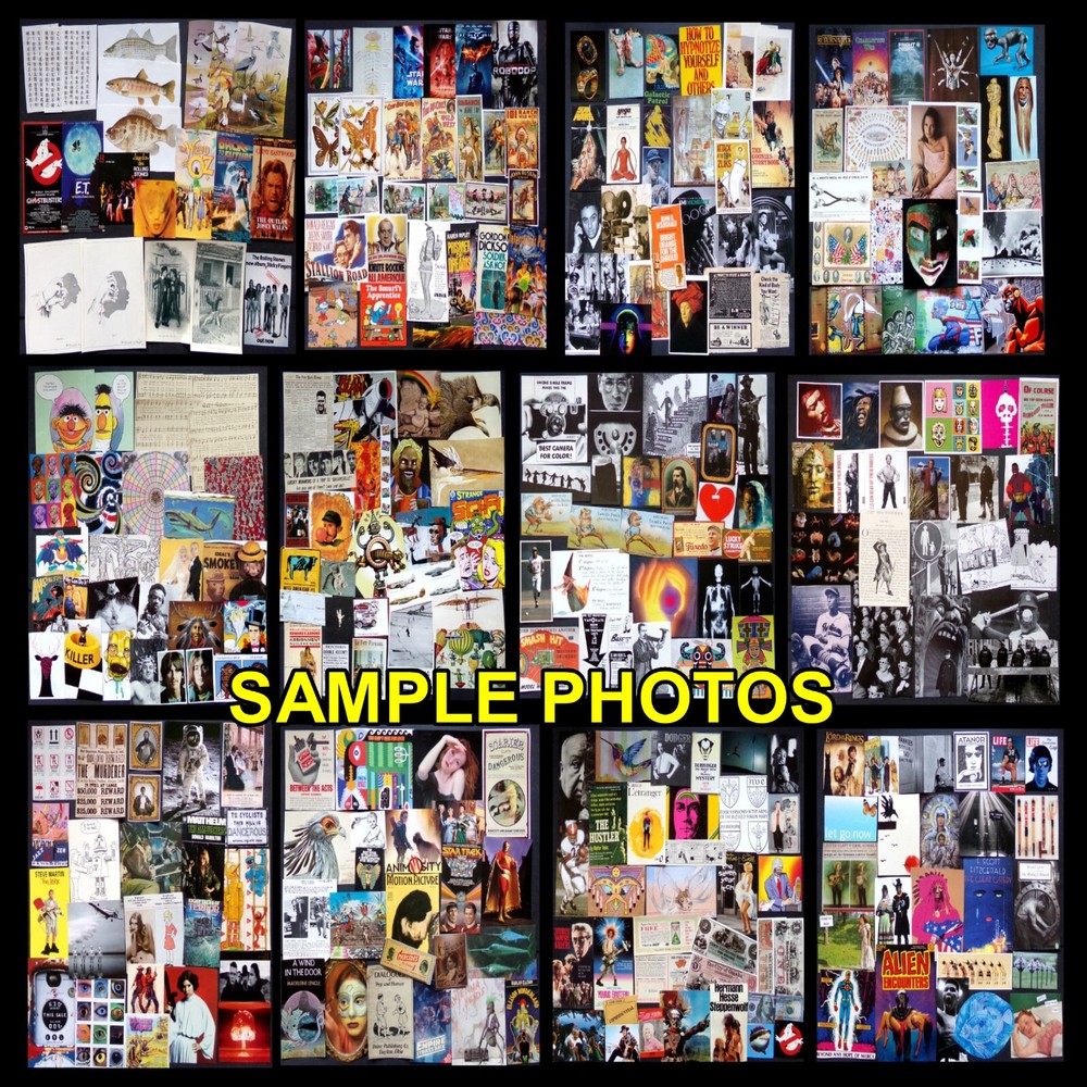 CLIP ART BULK LOT (5+ LB, 500+ Clips) Unique Odd Scrapbook Journal Collage Craft