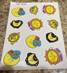 Vintage Trend Stickers Sheet 12 Scratch & Sniff Sun Moon T-146 LEMON