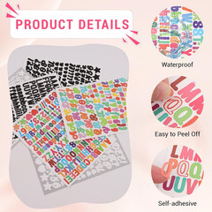 8000 Letter Stickers 60 Sheets Alphabet Stickers – Small 0.5 Inch Vinyl Self Adh