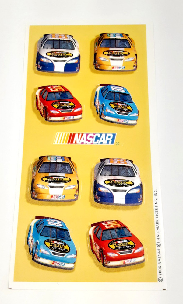 Hallmark Nascar race cars sticker sheet
