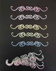 BORDERS Die Cut Embellishments Flourish Borders 5-1/2” x 1” Choose Color 6 pcs