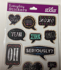 Sticko Chalk Quote Stickers 16PC EK Success Scrapbook Planner B/W Typography New