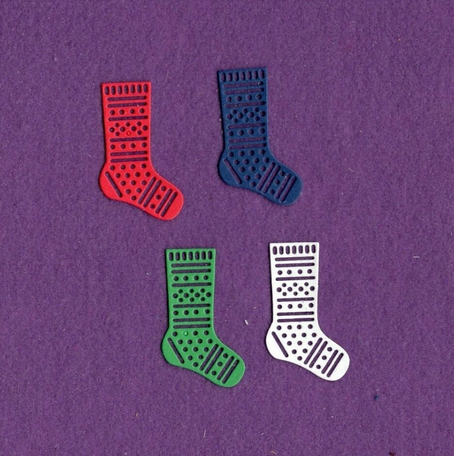CHRISTMAS STOCKING # 3 die cuts scrapbook cards