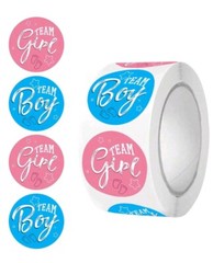 500 pcs Sticker Seal Roll Baby Shower Team Boy Girl Semi Gloss Self Adhesive NEW