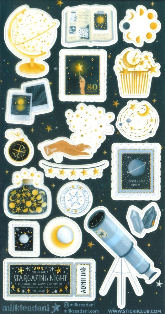 Stickii Club Stargazing Night pop sticker sheet