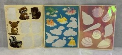 Vintage 1970s 1980s Sticker Lot Smurfs Care Bears Unicorns Hallmark Puffy