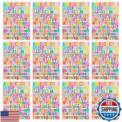 12 Sheets Alphabet Number Stickers 1512 Pieces Alphabet Stickers 1 inch Vinyl