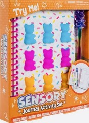 Squishy Gummy Bear Sensory Notebook Journal w/ Pen Topper Stickers Kids Fidget