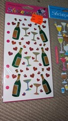 Stickopotamus/ Sticko stickers Cocktails Champagne Wine Alcohol Lot 3 Packs