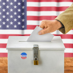 Hybsk I Voted with Red, White, and Blue Circle Stickers 1.5 Inch round 500 Label