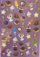 DESSERT FOOD Stickers(50pcs) •Cupcake•Donuts•Cookies•Ice Cream•Candy•Card Making