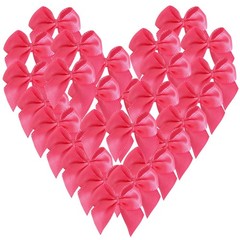 Micomon 50pcs 1.2-Inch Mini Ribbon Bows for Crafts 3/8″ ribbon, Hot.Pink