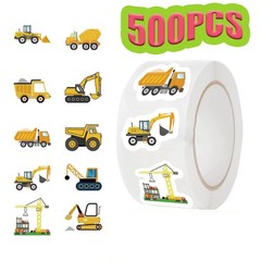 500Pcs Construction Vehicle Sticker Roll For Encourage Sticker For Labels Thank