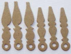 {12} *SHORT CLOCK HANDS* Small Clock Hand Chipboard Die Cuts – 6 Pairs