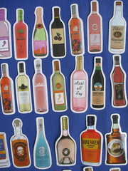 #44 NEW Lot-68 2″ Stickers Embellishments Party Wine Liquor Cardmaking Scrapbook