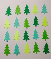 Christmas Tree Pine Tree Confetti Lot of 150 Die Cuts Scrapbook, Embellishments
