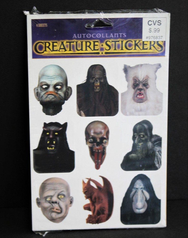 NEW Halloween Paper Magic Group Creature Stickers Ghoul Monster Zombi Pack of 36