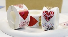 40Pcs 1″ Love Heart Stickers Handmade DIY Party Round Labels