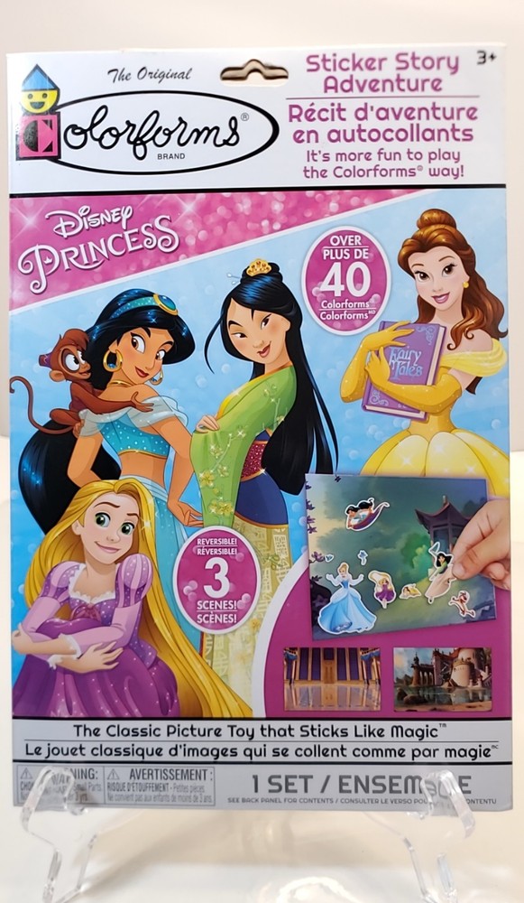 DISNEY PRINCESS STICKERS,THE ORIGINAL COLORFORMS BRAND,ONE SET.