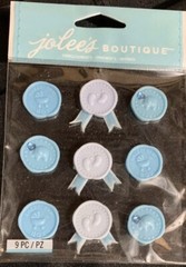 Jolees Sweet Baby Boy Seals Footprints Buggy Elephant Ribbons Scrapbook Stickers