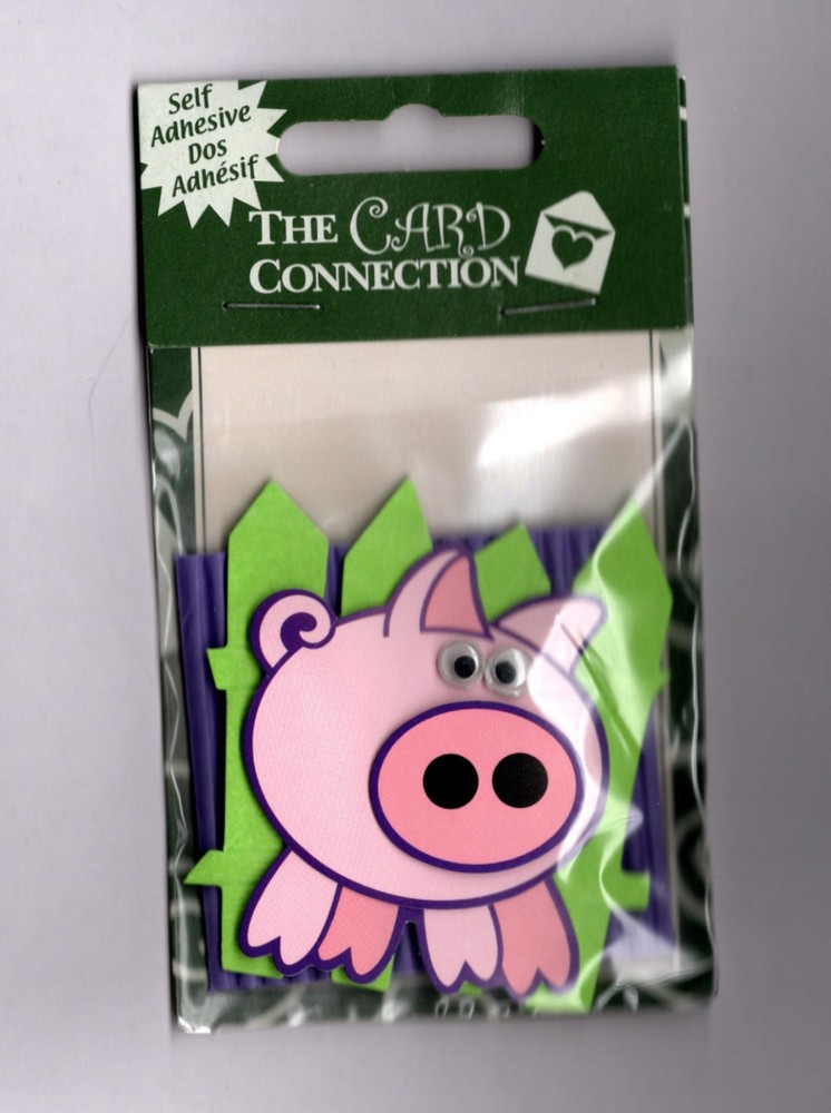 Card Connection PINK PIG 3-D STICKER ACCENTS scrapbooking HANDCRAFTED