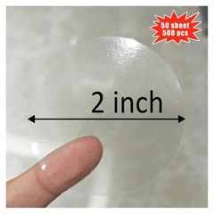SMARSTICKER Super Gloss Clear Transparent Retail Package Envelope Seals 2″ Chris