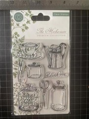 New Craft Consortium Clear Rubber Stamp Herbarium UTENSILS herbs free USA ship
